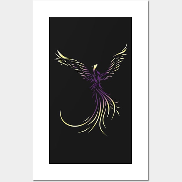 Abstract Phoenix Drawing Wall Art by DezinerFiles